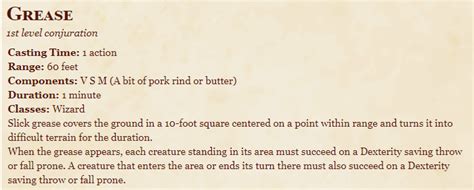 5e grease|wand of grease 5e.